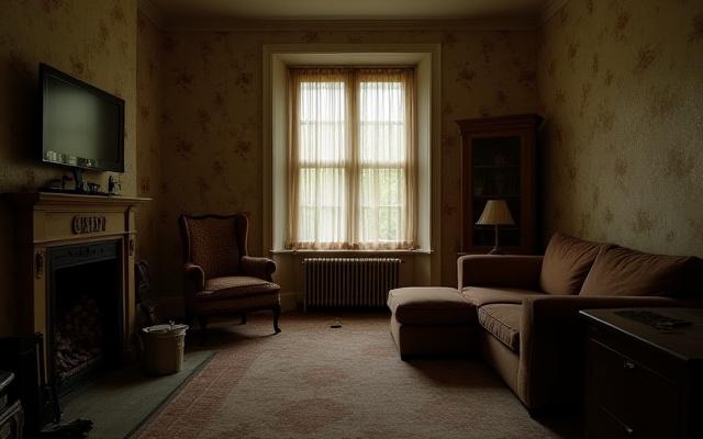 Before: Outdated historic Springfield living room