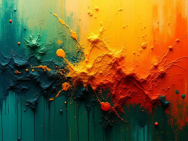 Vibrant, flowing abstract pigment art with rich textures.