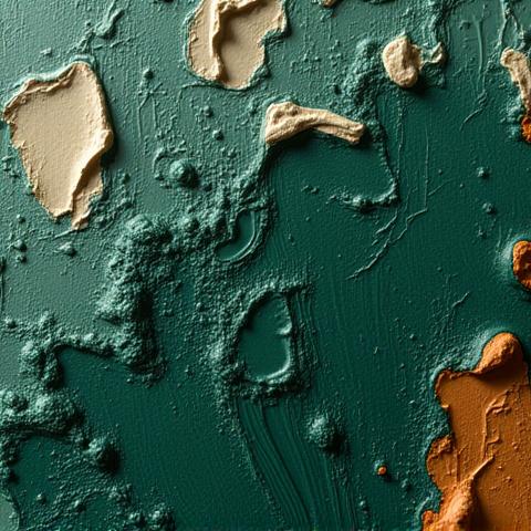 Close-up of texture in a Joanna Wu pigment painting.
